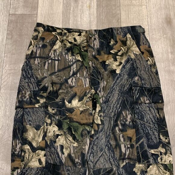 Mens Army‎ Camo Hunting Cargo Tactical Drawstring Button Fly Pants - Picture 4 of 8